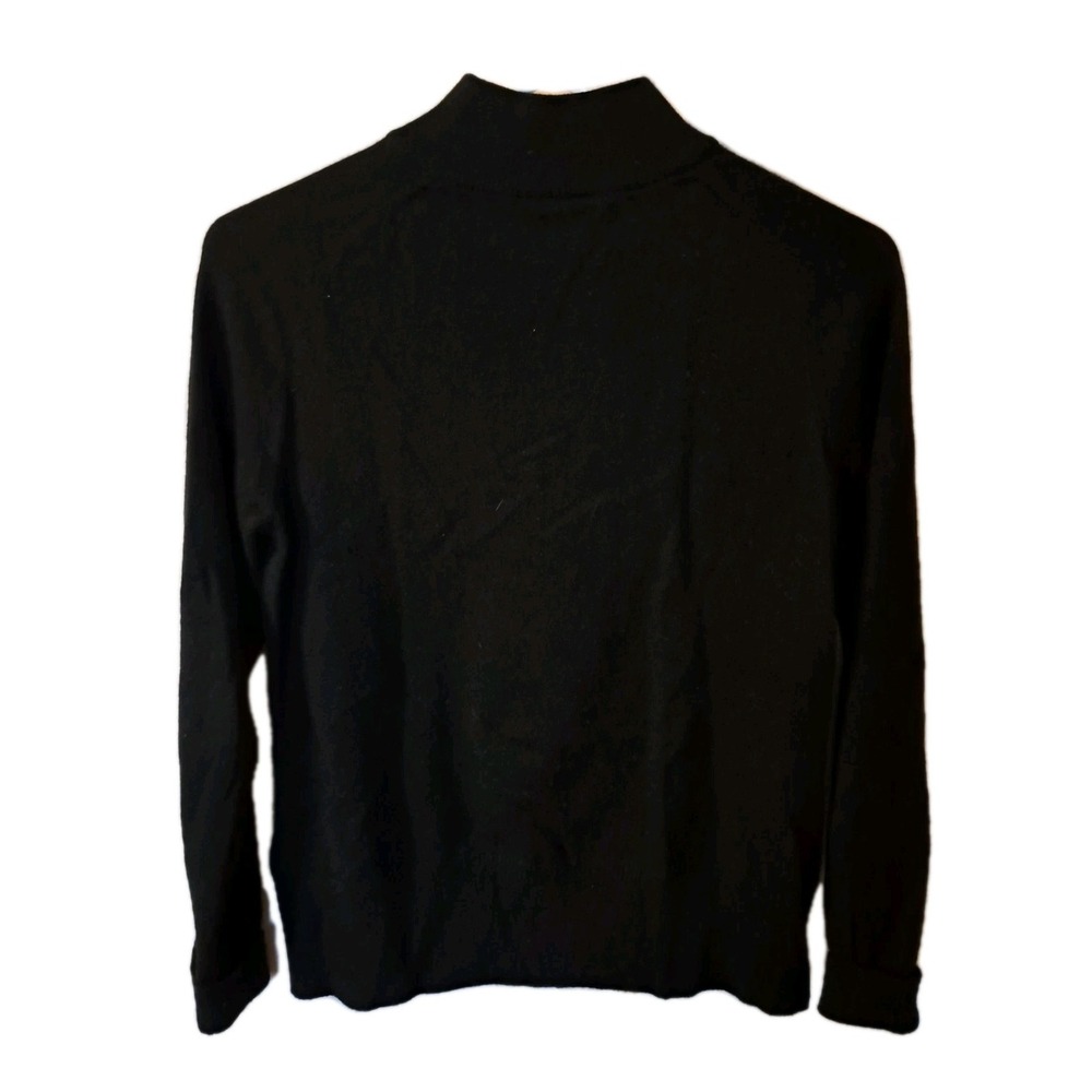 Jorive Cashmere Womens Mock Turtleneck Pullover Black Sweater With Cuffed Sleeve - Picture 2 of 4